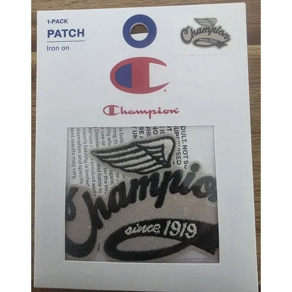 8 Champion Iron-On Embroidered Logo Patches for Apparel, Bags, Crafts #60 - Picture 3 of 8
